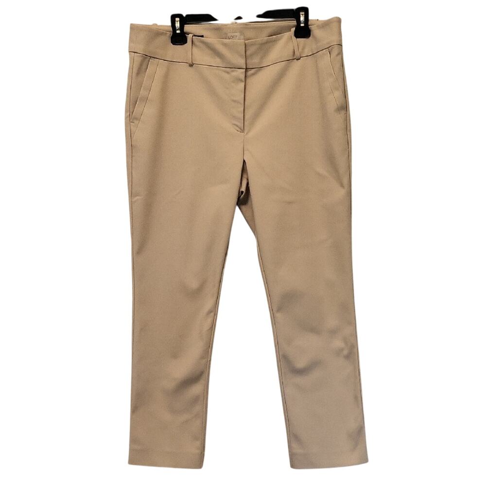 LOFT Outlet Modern Skinny Ankle Pants Cream Trousers Size 16